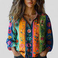 Wrenova | Women's Floral Linen Top Long Sleeve - Image 1