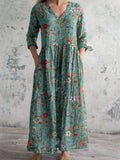 Wrenova | Women's Print Maxi Dress - Teal - Image 1