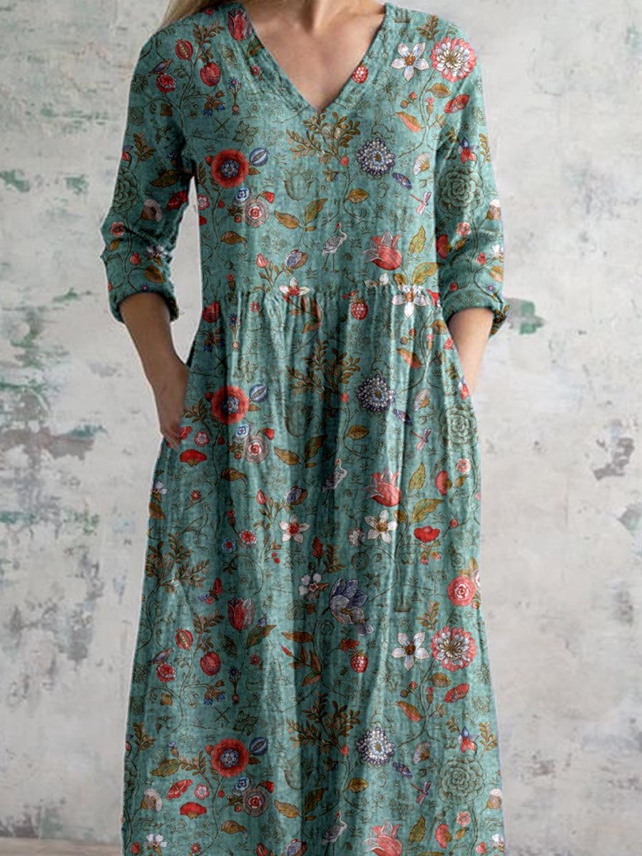 Wrenova | Women's Print Maxi Dress - Teal - Image 2