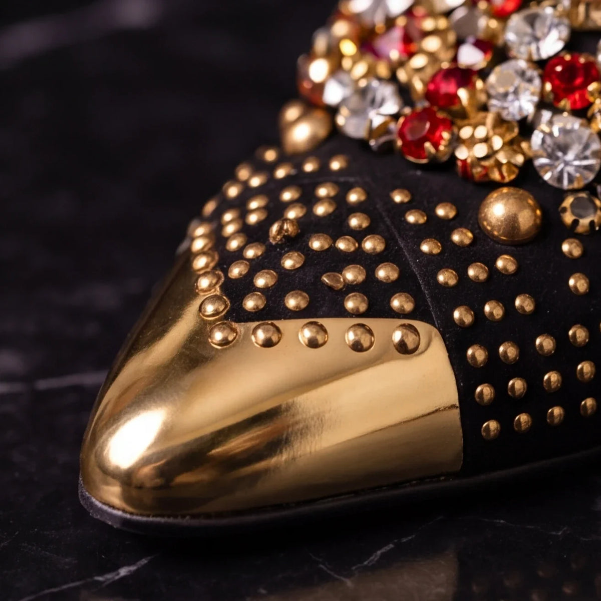 Zarvine | Women's Crystal Embellished Block Heel Mules - Image 4