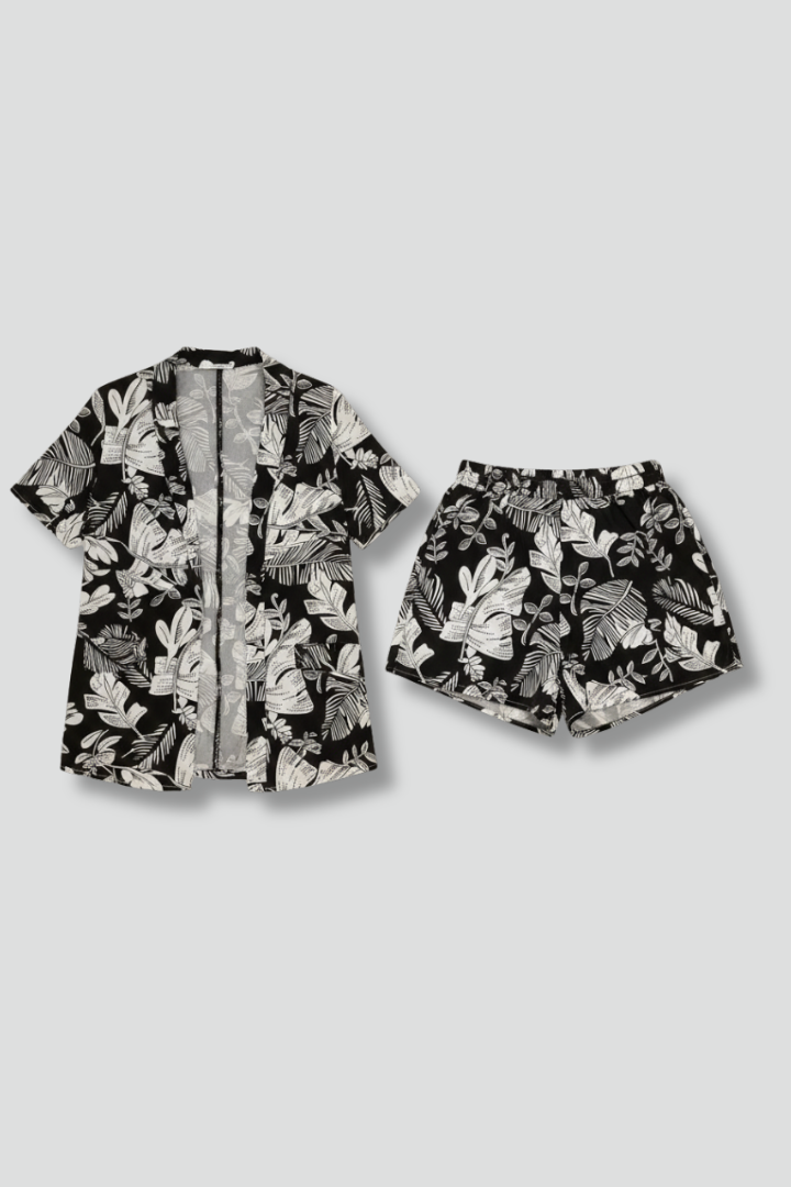 Zarvora | Women's Two Piece Set Tropical Print - Black - Image 2
