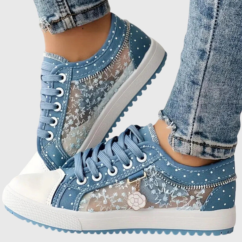 Zelvaine | Women's Orthopedic Sneakers Mesh - Light Blue - Image 2