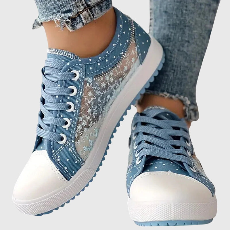 Zelvaine | Women's Orthopedic Sneakers Mesh - Light Blue - Image 3