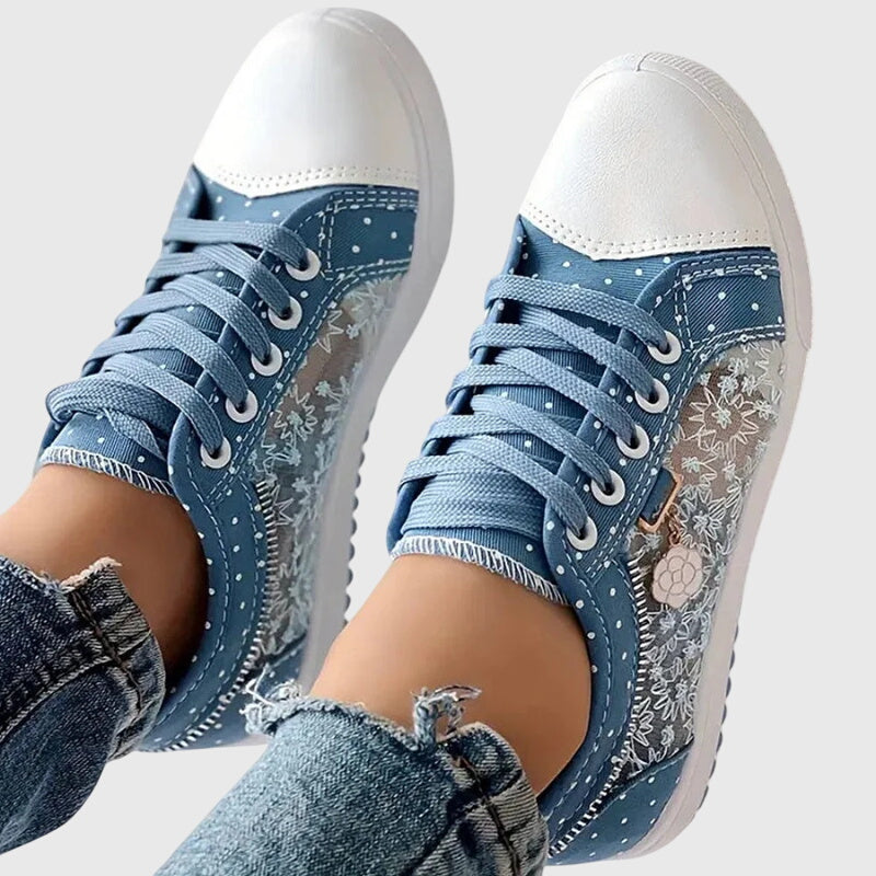 Zelvaine | Women's Orthopedic Sneakers Mesh - Light Blue - Image 5
