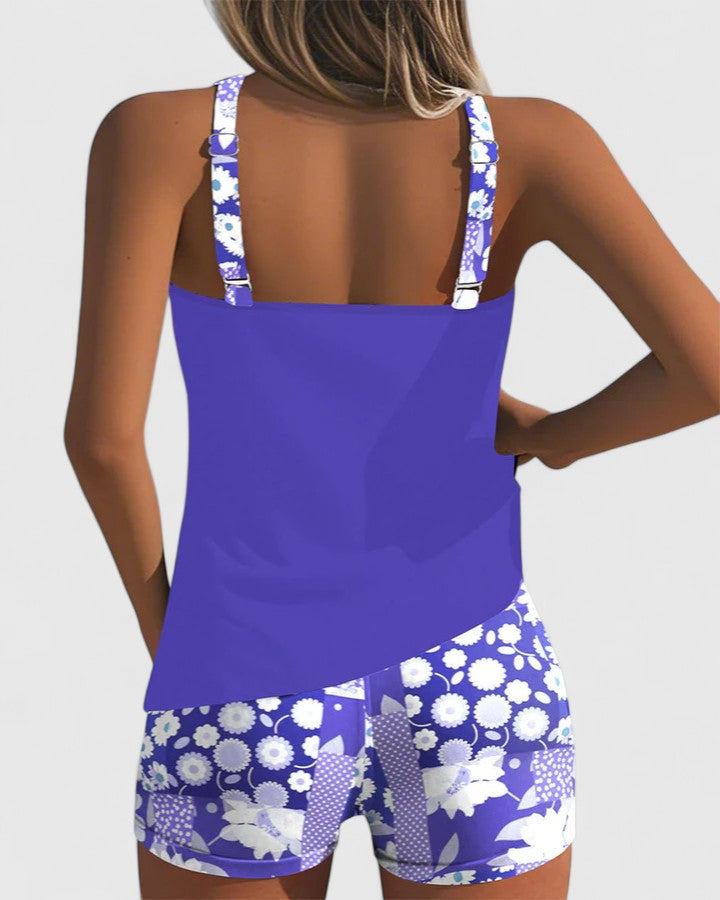 Zelvara | Women's Tankini Set Two-Piece Swimsuit - Royal Blue - Image 7