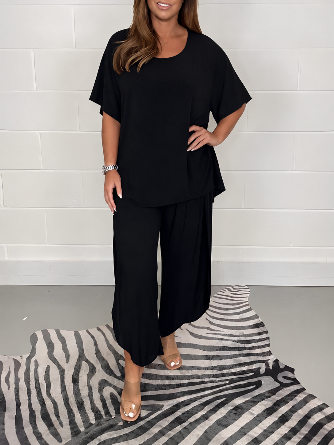 Zelvindra | Women's Two Piece Set Wide Leg Trousers - Image 1