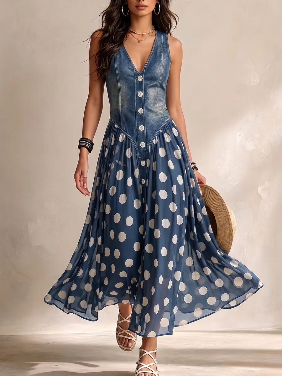 Zelvorne | Women's Casual Summer Maxi Dress - Blue - Image 1