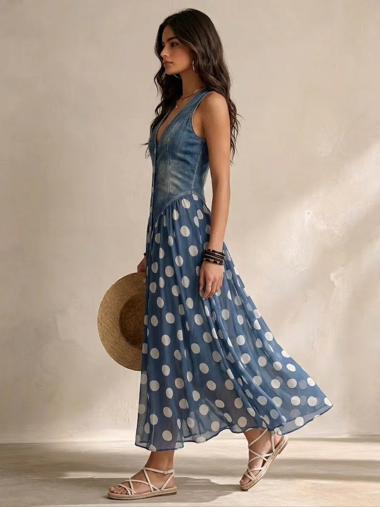 Zelvorne | Women's Casual Summer Maxi Dress - Blue - Image 2