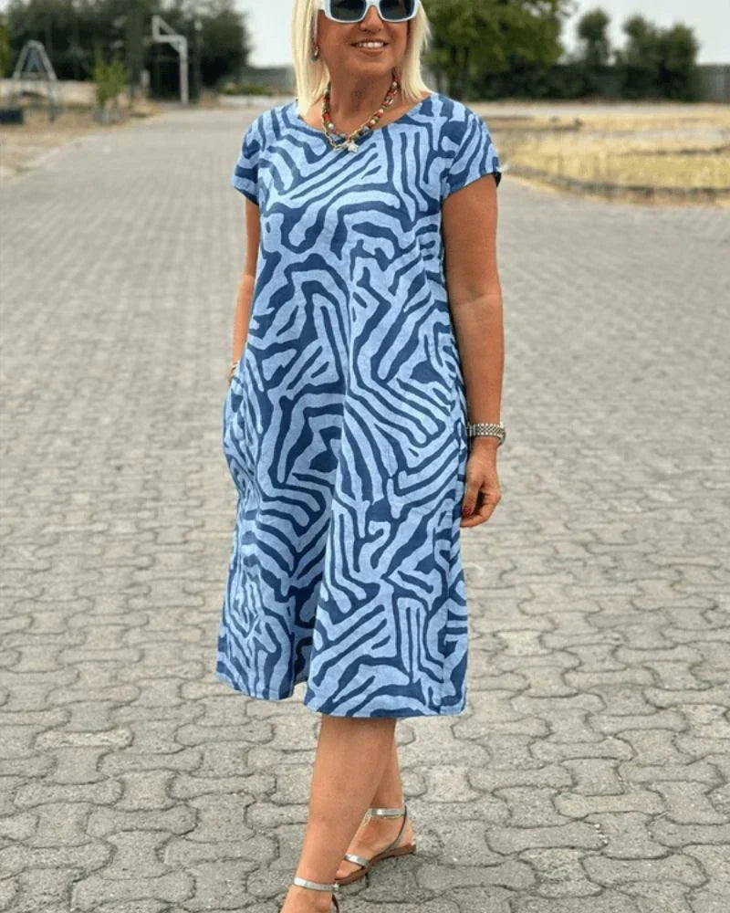 Zibelle | Women's Casual Summer Dress Zebra Print - Image 2