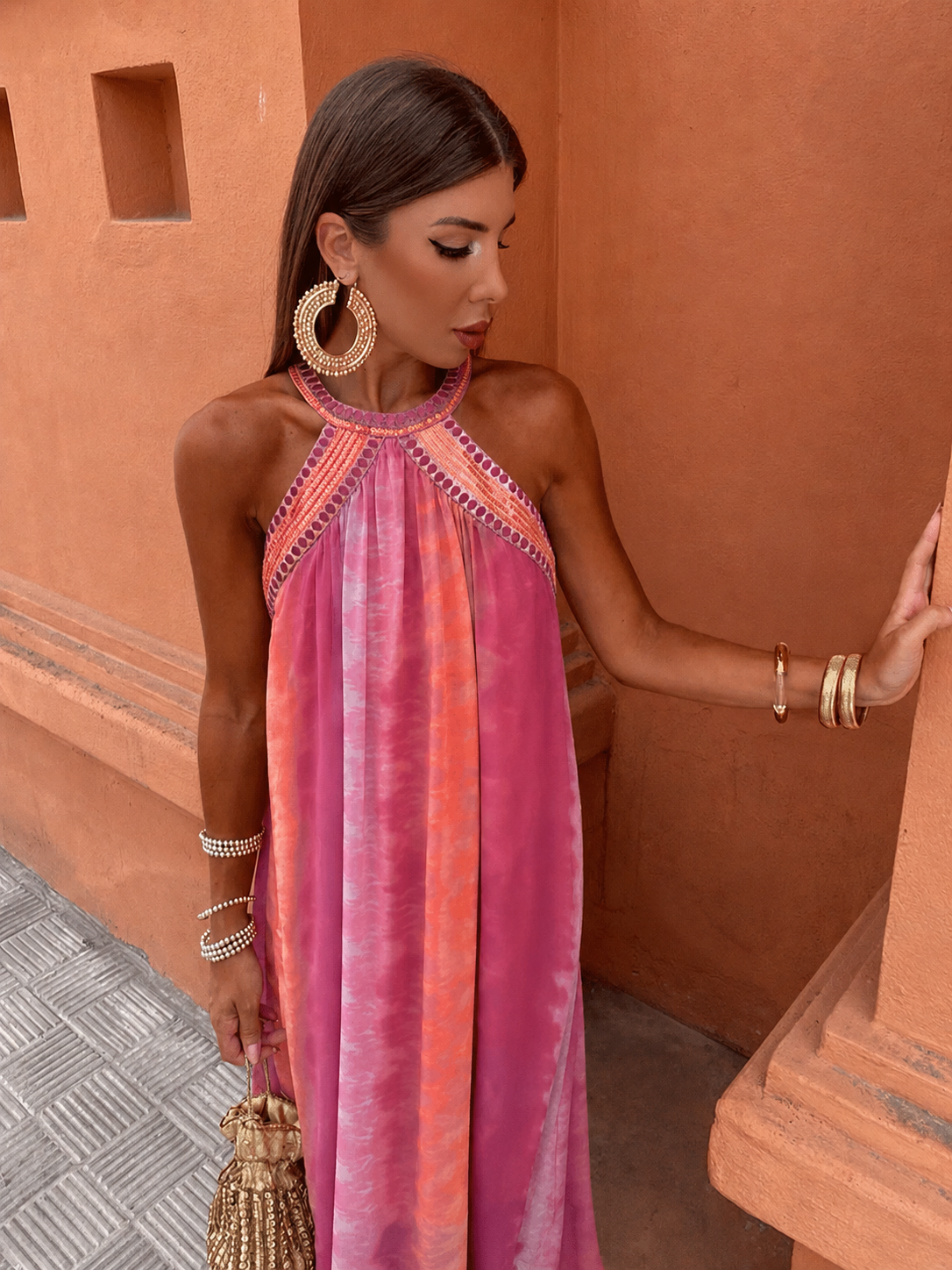 Zivara | Women's Wedding Guest Maxi Dress - Tie Dye - Image 1