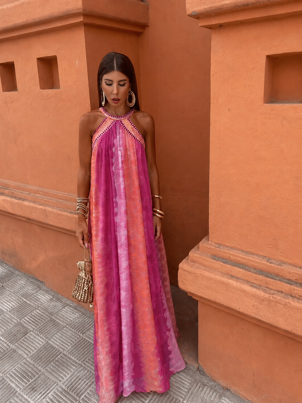 Zivara | Women's Wedding Guest Maxi Dress - Tie Dye - Image 2