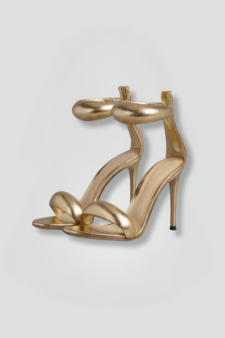 Zivarne | Women's High Heel Sandals Ankle Strap - Gold - Image 2
