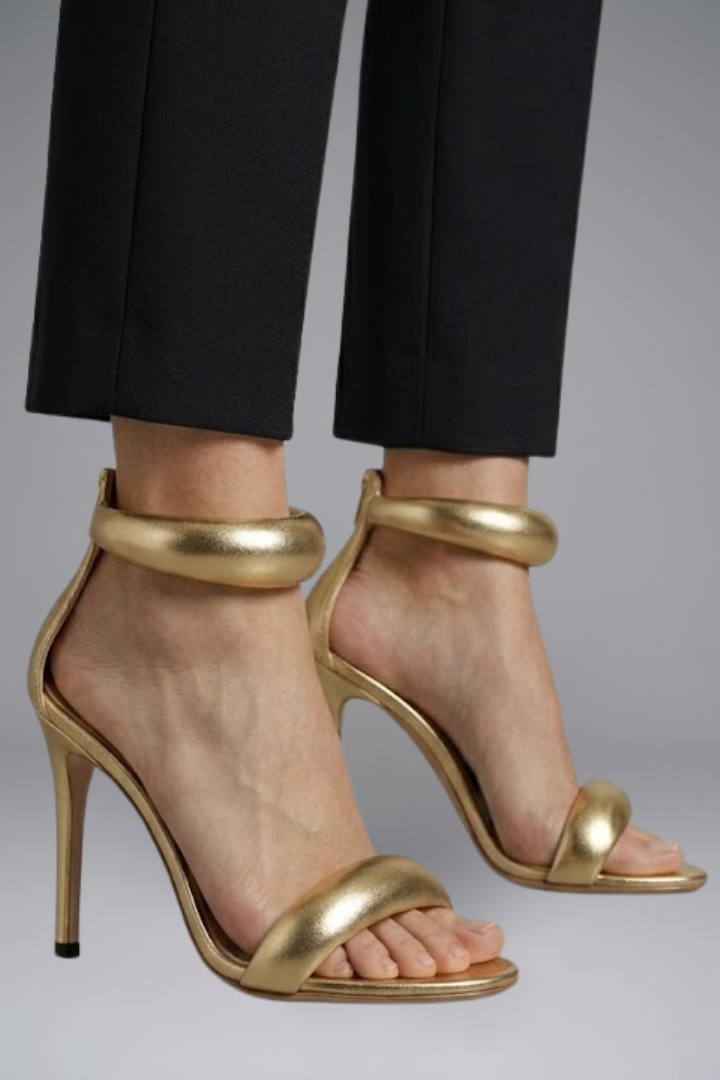 Zivarne | Women's High Heel Sandals Ankle Strap - Gold - Image 5