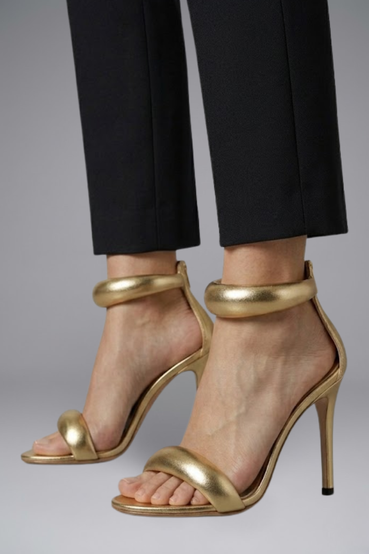 Zivarne | Women's High Heel Sandals Ankle Strap - Gold - Image 6