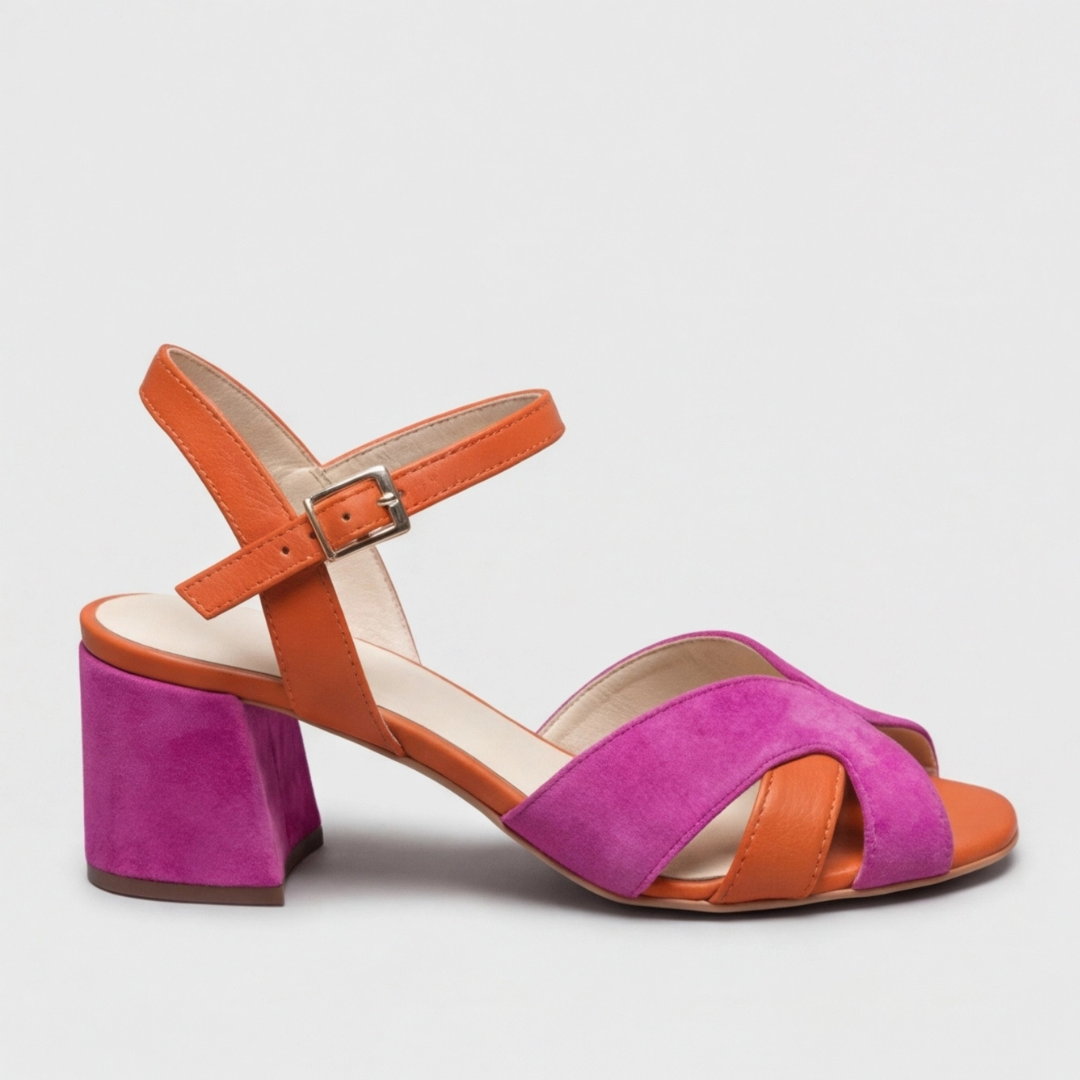 Zivelle | Women's Colour Block Block Heel Sandals - Image 1