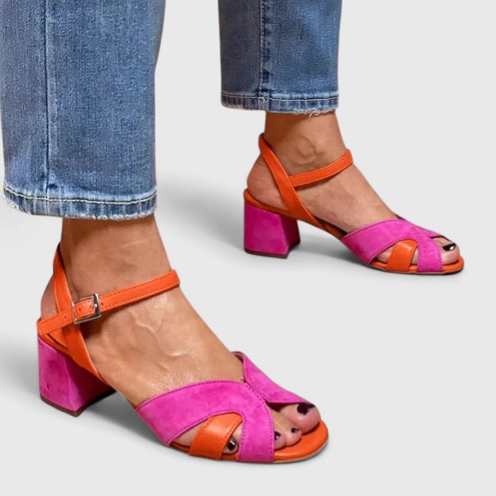 Zivelle | Women's Colour Block Block Heel Sandals - Image 2