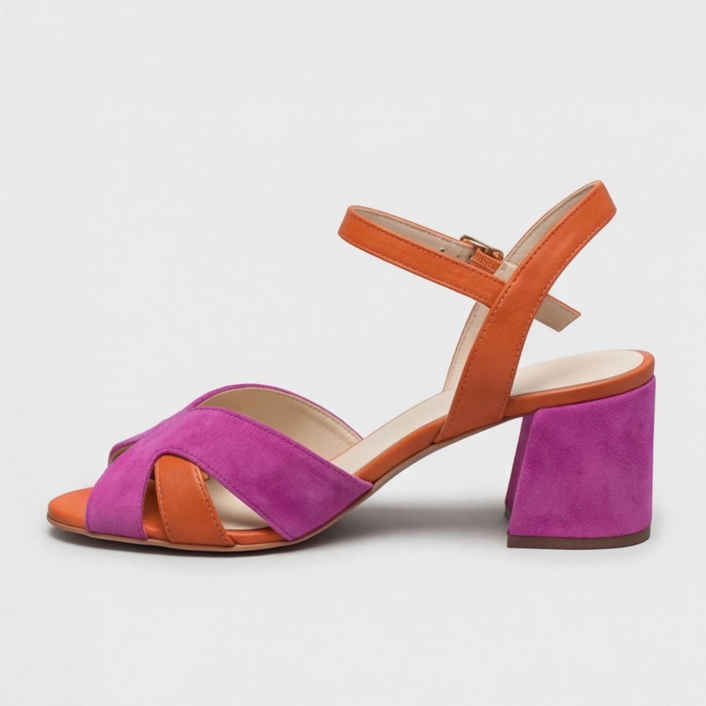 Zivelle | Women's Colour Block Block Heel Sandals - Image 3