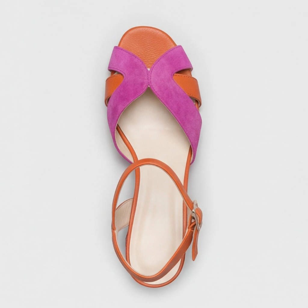 Zivelle | Women's Colour Block Block Heel Sandals - Image 9