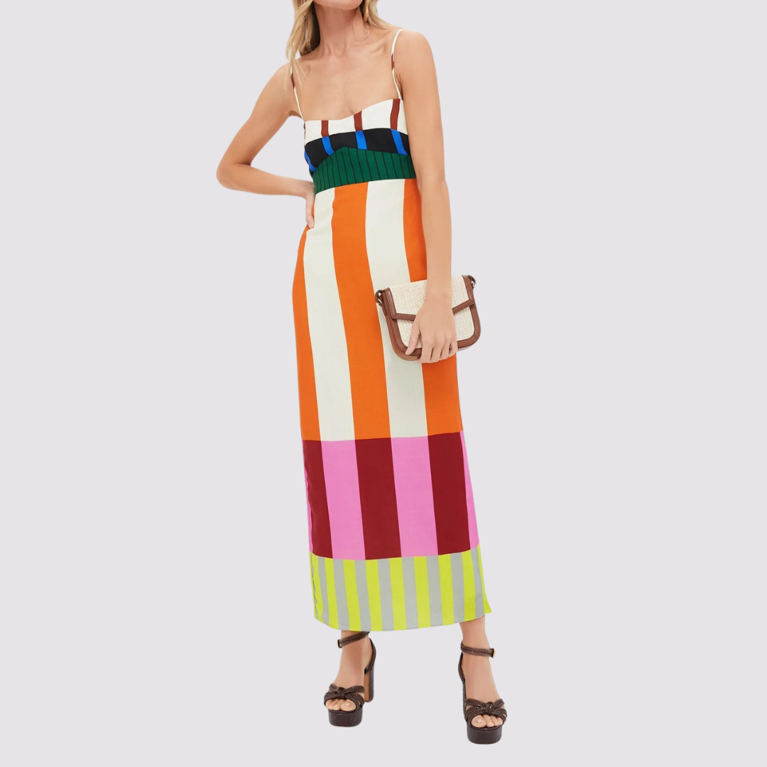 Zivorah | Women's Colourblock Maxi Dress - Image 1