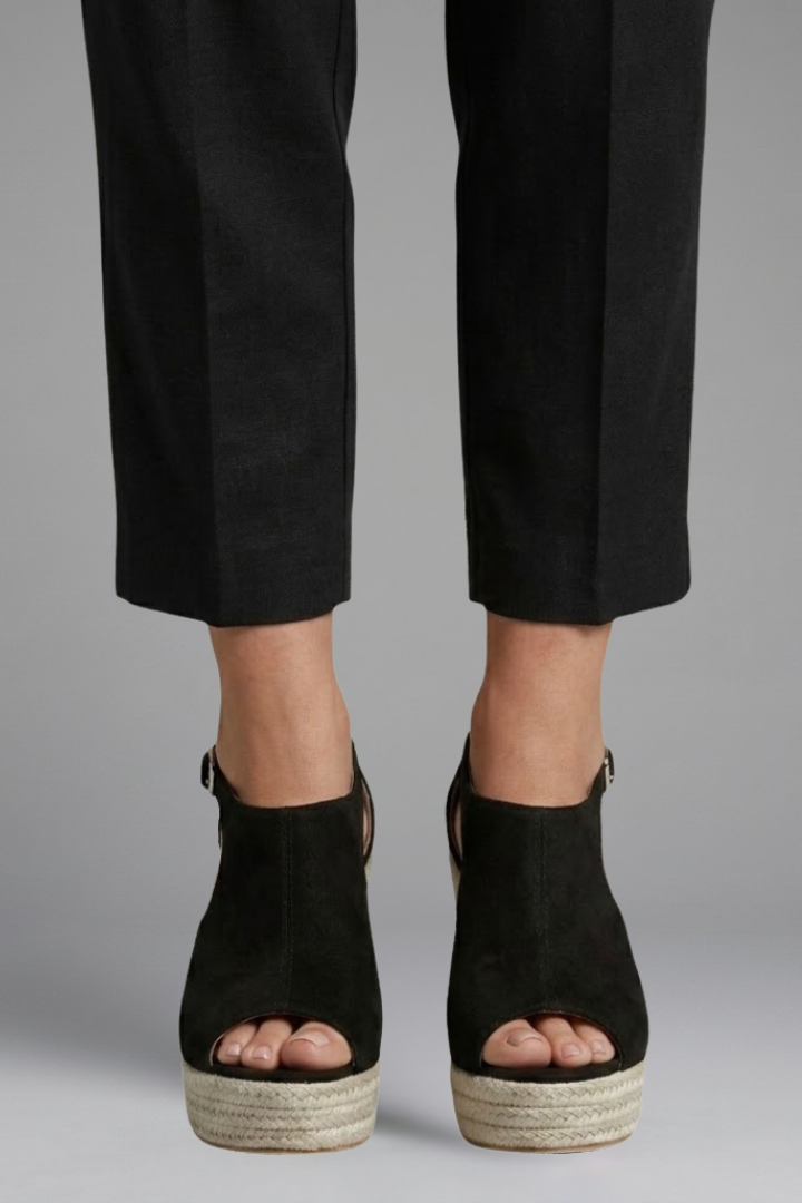 Zivorne | Women's Espadrille Wedge Sandals - Black - Image 1