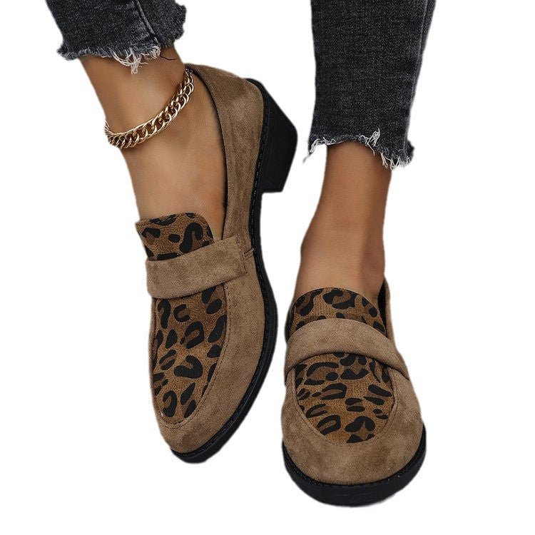 Zivorne | Women's Print Loafer Block Heel - Leopard - Image 7