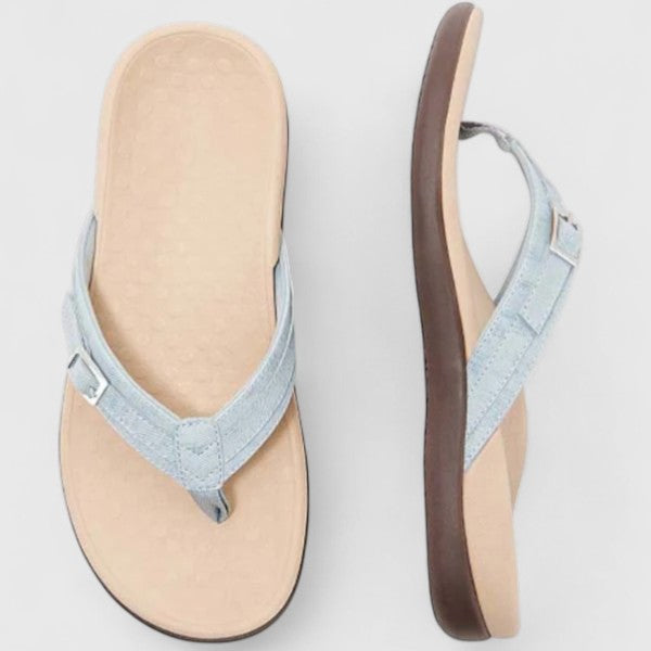 Zolvara | Women's Orthopedic Thong Sandals - Light Blue - Image 8