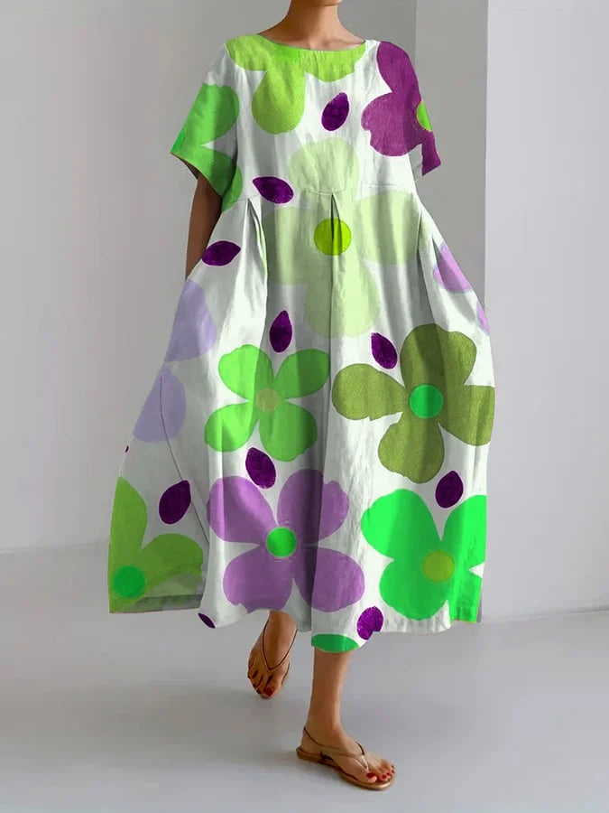 Zolvara | Women's Print Midi Dress - Image 1