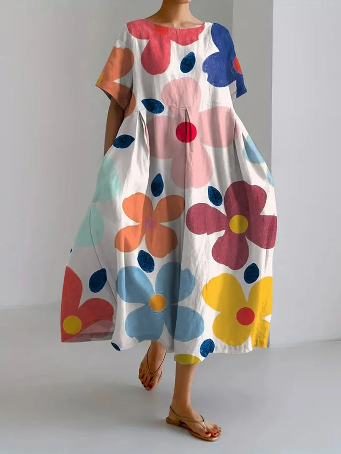 Zolvara | Women's Print Midi Dress - Image 2