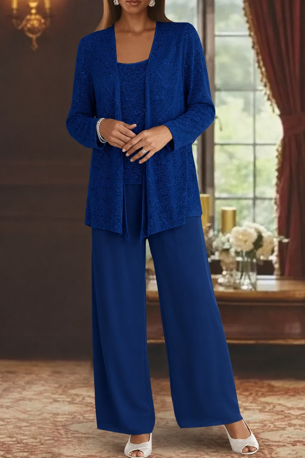Zolvindra | Women's Christmas Party Outfit Three-Piece Set - Silver - Image 8