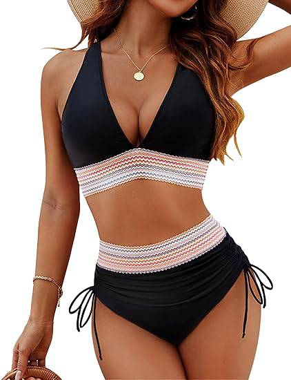 Zolvira | Women's High-Waisted Bikini Set - Black - Image 1
