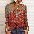 Zorvelle | Women's Boho Print Long Sleeve Top - Image 1