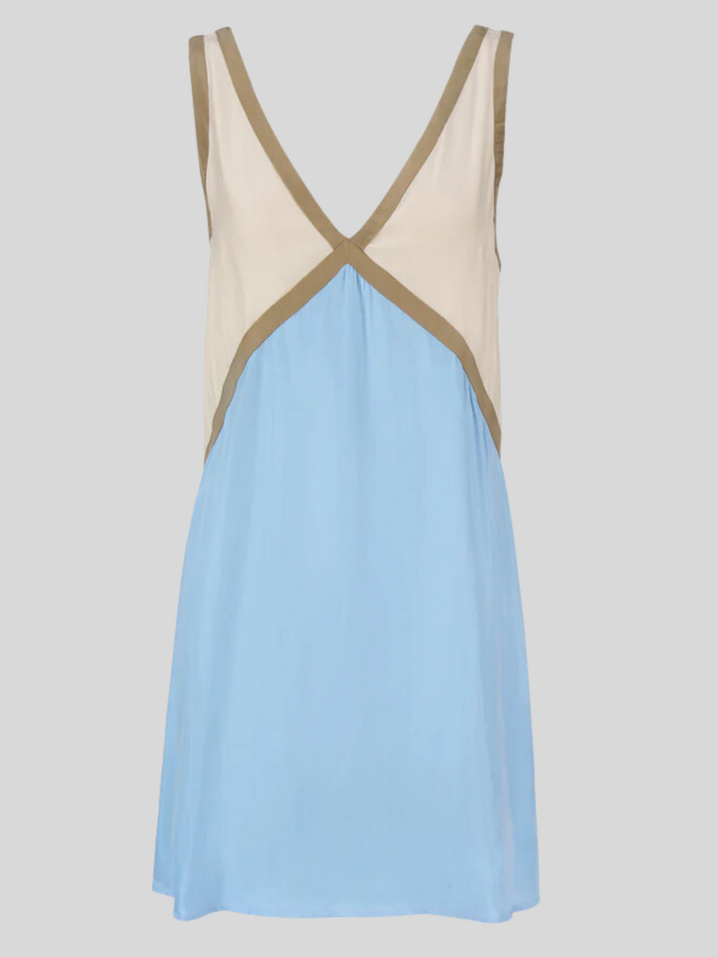 Zéphine | Women's Colourblock Sleeveless Mini Dress - Light Blue - Image 3